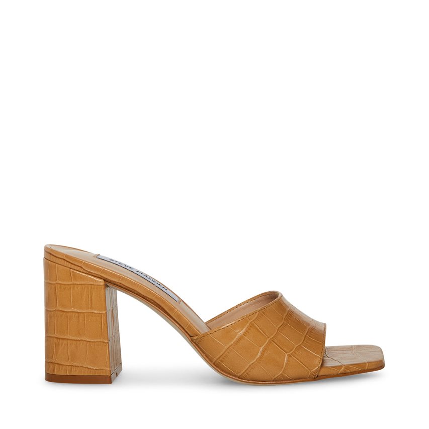 Sandalias Tacones Steve Madden Alaya Crocodile Mujer Marrones | ES QZ219S